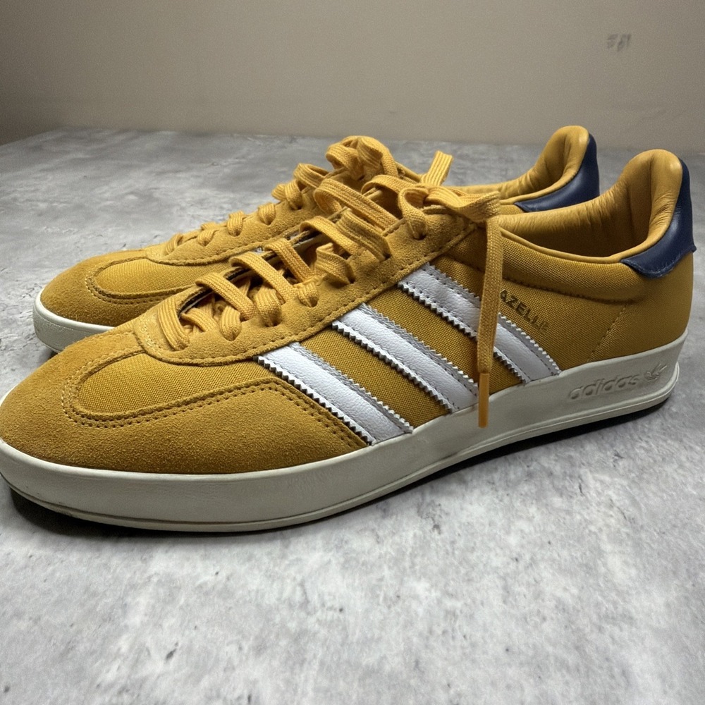 Adidas Gazelle Indoor Casual Shoes Yellow Mustard IE0540 Men's Size 9.5 EUC - Picture 3 of 12